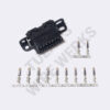 BMW 16-pin Black Unsealed, OBDII Socket Connector Kit with Screw Mounts