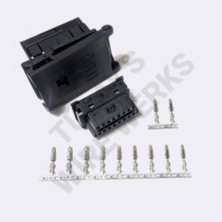 BMW 16-pin Black Unsealed, OBDII Socket Connector Kit with Rectangular Pop-in Cover