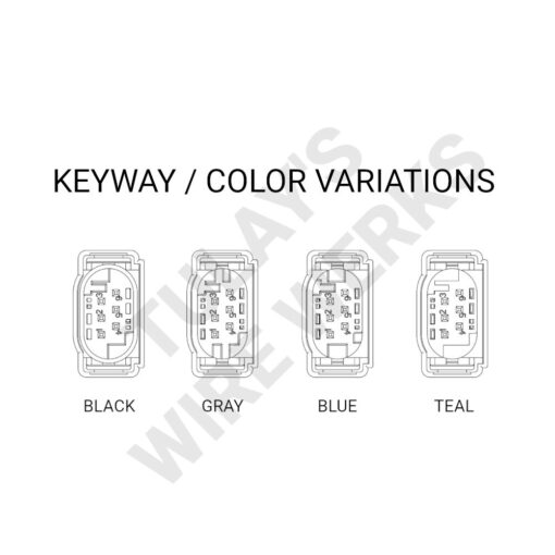 BMW 6-pin Sealed Plug, Connector Kit - Keyway / Color Variations