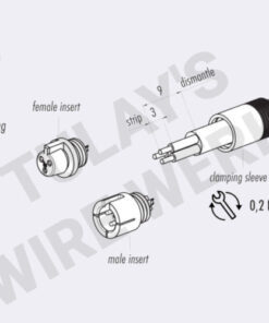 Binder 4-pin Black Plug, 719 Snap-in Female Connector for AiM - Assembly Instructions