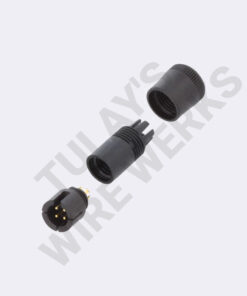 Binder 4-pin Black Receptacle, 719 Snap-in Male Connector for AiM - Exploded View