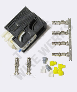 BMW 4-pin Black/White Sealed Plug, E36 Windshield Wiper Motor Late Connector Kit