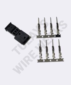 BMW 3-pin Black Unsealed Receptacle, Flat, Connector Kit