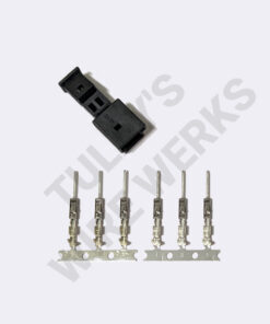BMW 2-pin Black Unsealed Receptacle, E46 Third Brake Light Connector Kit