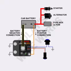 Cartek Solid State Battery Isolator X-Pro - Blue Kit - Diagram