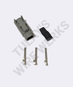 Deutsch DTM 2-pin Gray Sealed Plug, B Key - Black Wedgelock Connector Kit