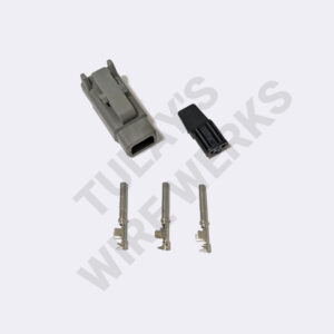 Deutsch DTM 2-pin Gray Sealed Plug, B Key - Black Wedgelock Connector Kit