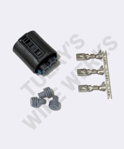 BMW 2-pin Black/Teal Sealed, E46 Front Marker / Turn Signal Plug Connector Kit